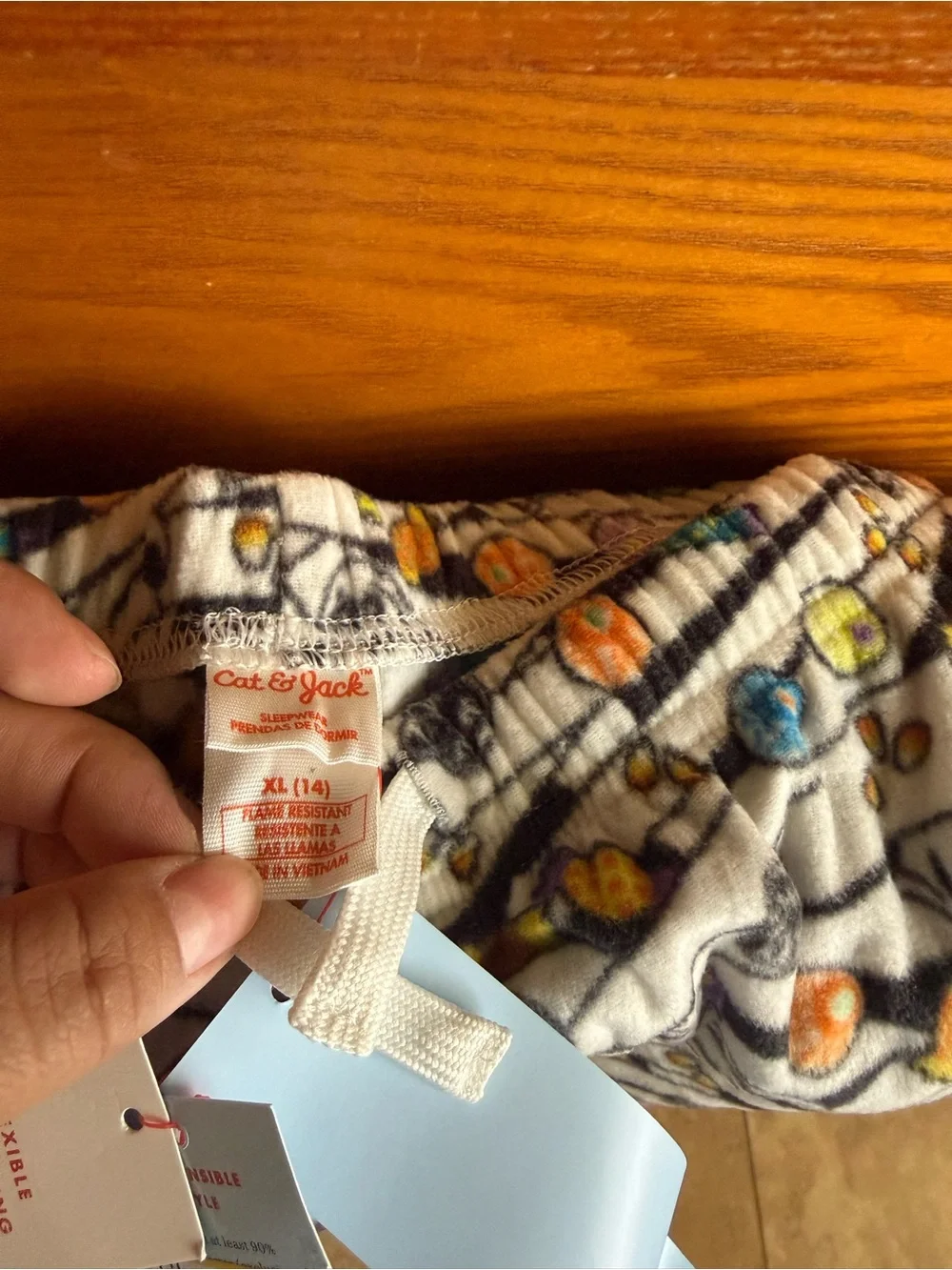 Cat & Jack White Fleece Pajama Pants with Multicolor Candy Dots